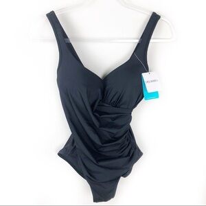 NWT- Delimira One-piece black swimsuit size: 4-6